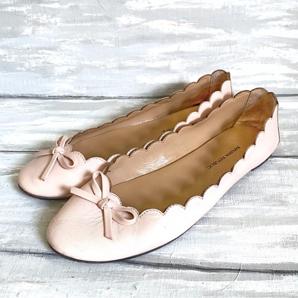 Banana Republic Scalloped Bow Flats Blush Pink Robin Ballet Flats 6.5 - Picture 1 of 16